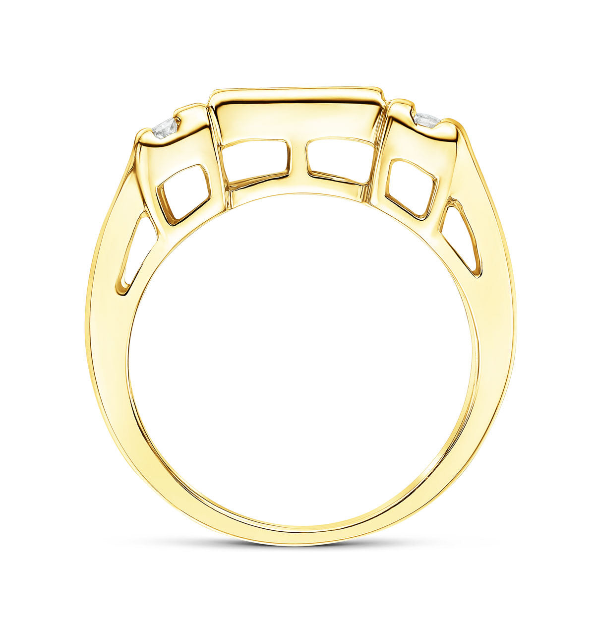 9K Gold Princess Cut Diamond Design Ring 0.26CT
